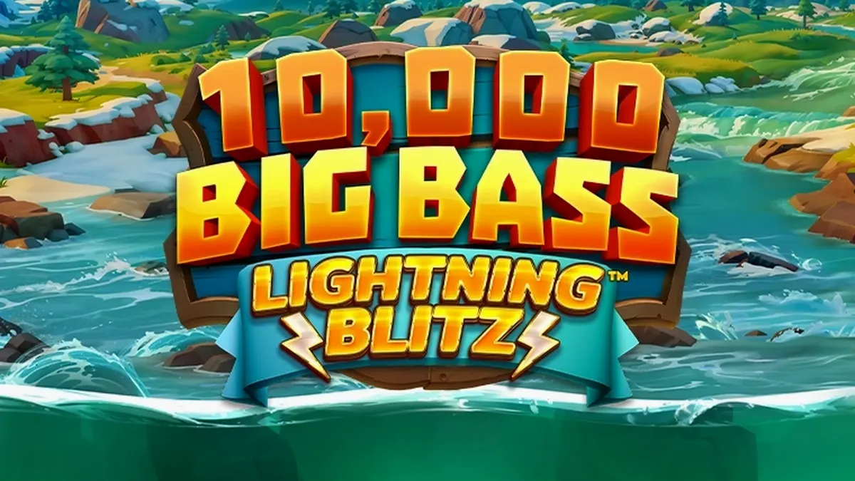 Visual bertema memancing dari slot 10,000 Big Bass Lightning Blitz