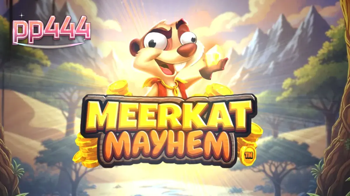 Pemandangan gurun dengan karakter meerkat dalam slot Meerkat Mayhem